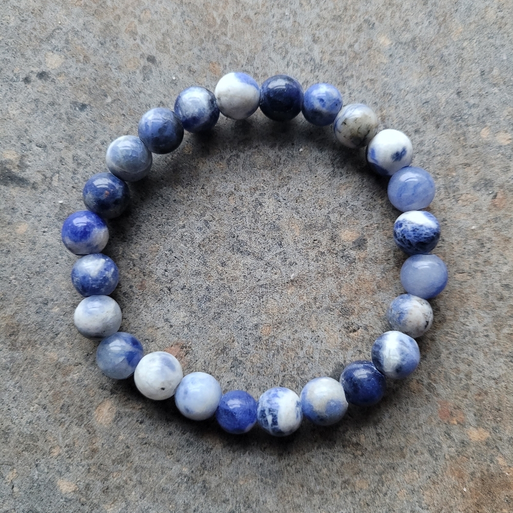 Spot Jasper Sodalite Gemstone Bead Handmade Bracelet